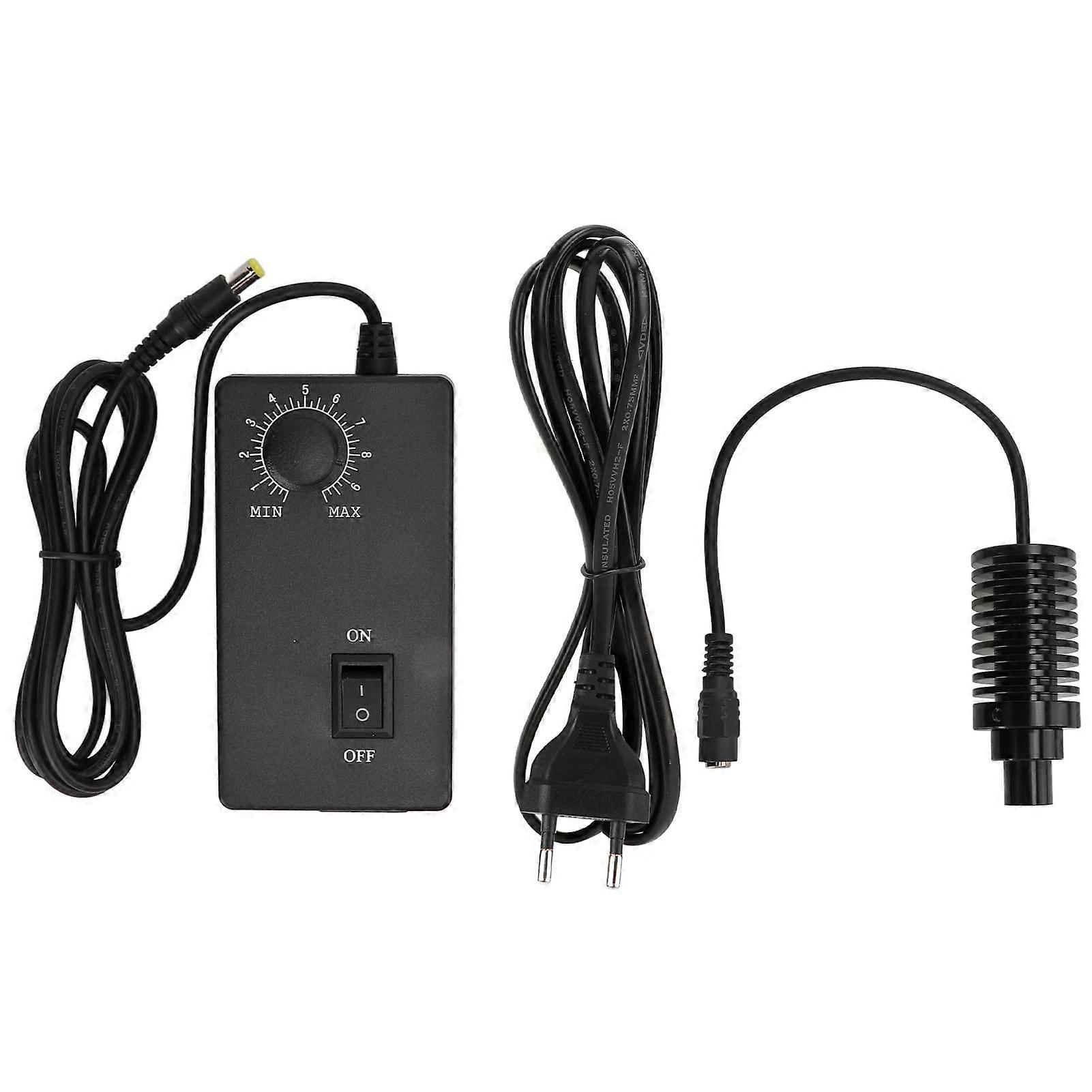 Microscope Coaxial Light Source LED Spot Light Brightness Adjustable AC100V240V (EU Plug 13 mm White)