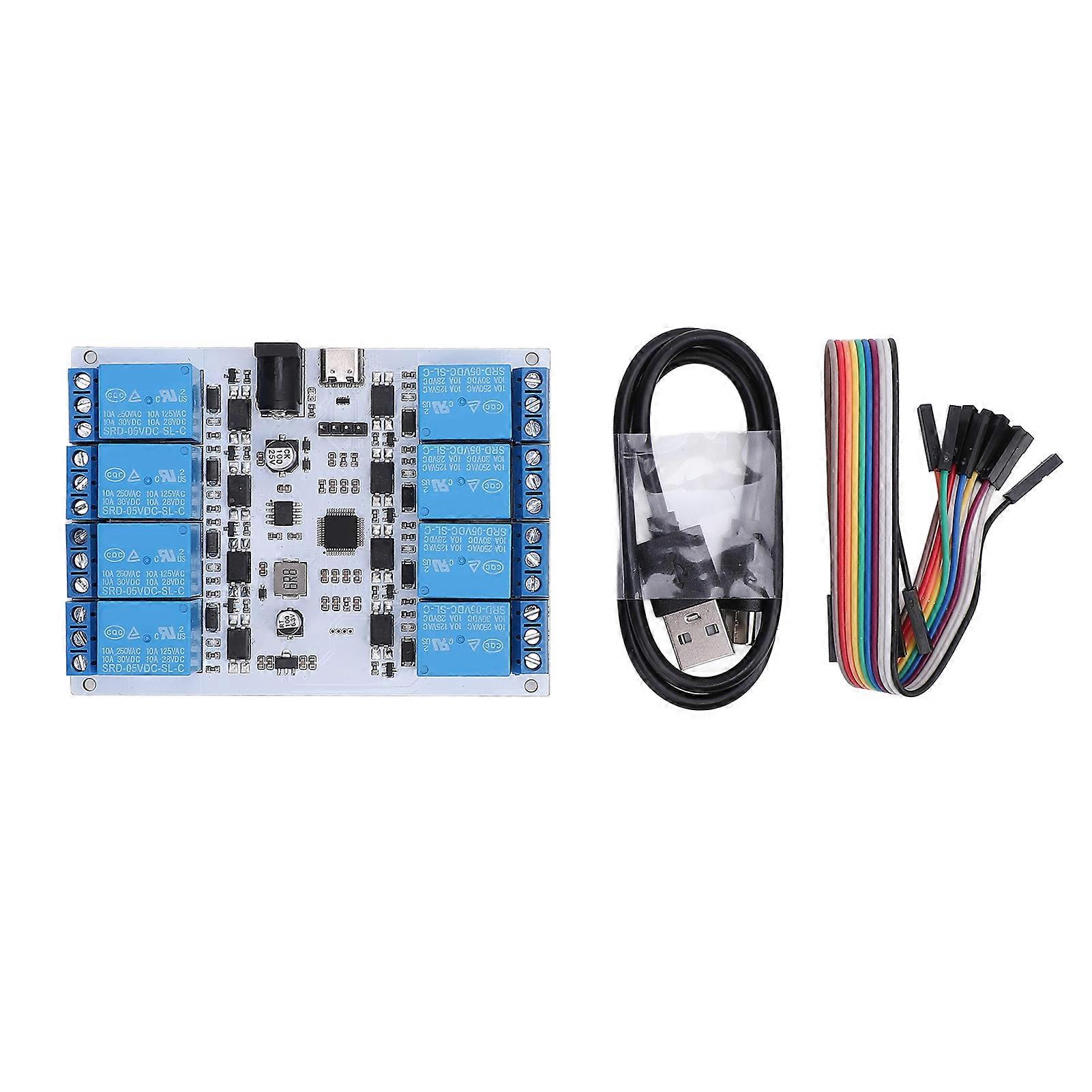 8 Channel 5V USB Relay Module Control Board Type C Interface Optocoupler Protective Chip USB Smart Relay Module