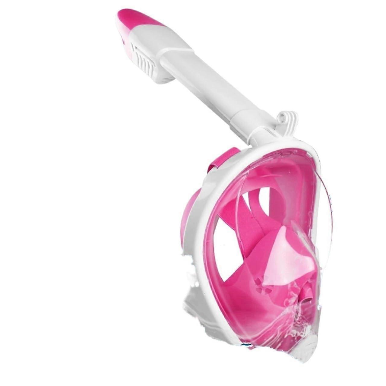 Full Face Snorkeling Mask Pink XS Wide View AntiFog AntiLeak Safe Breathing System For Diving And Swimming