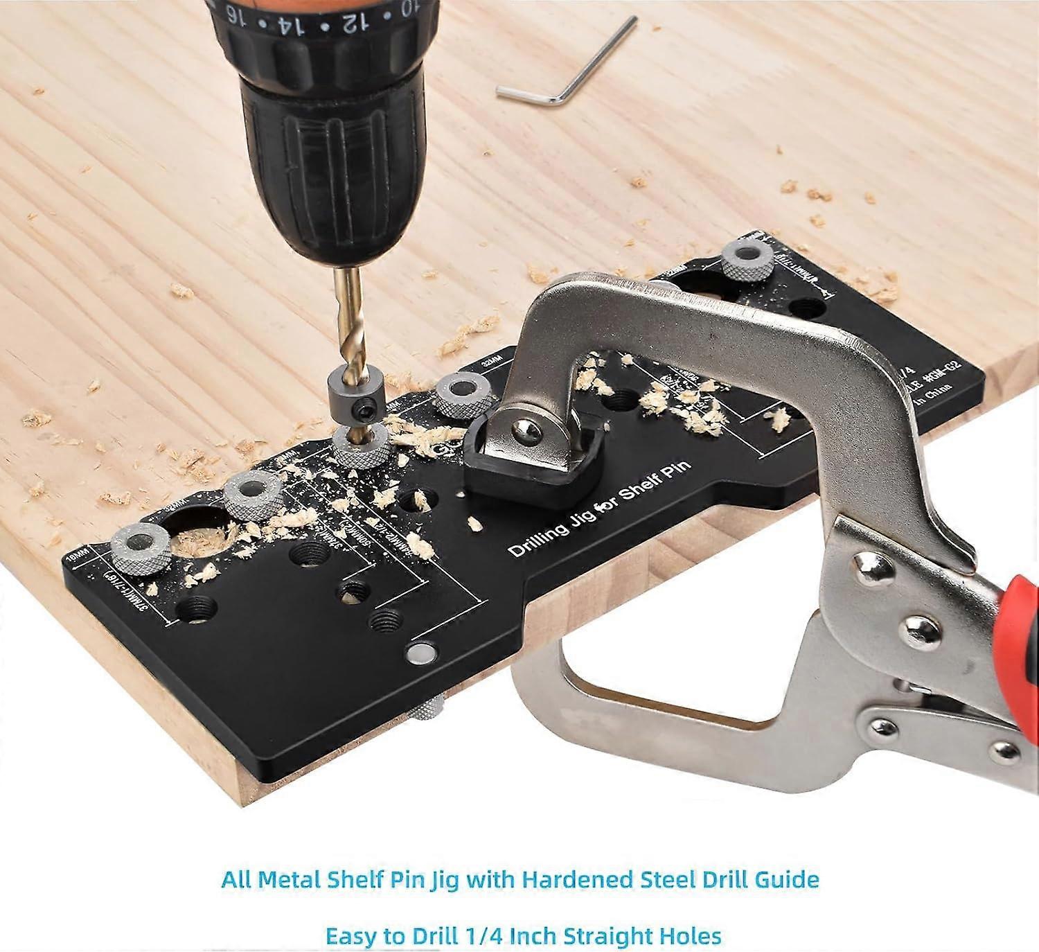 Shelf Pin Jig 1/4 Inch Metal Drill Guide for Accurate Shelf Pin Holes ...