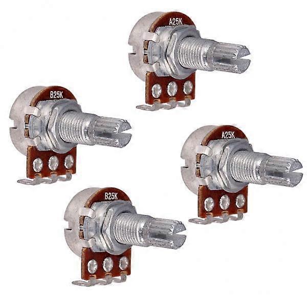 High-Quality Set of 3x4 A25K/B25K Extended Shaft Potentiometers
