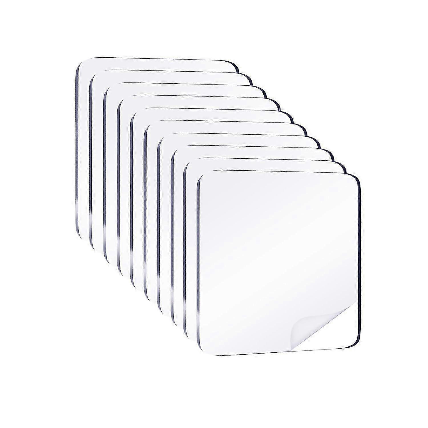 10pcs Clear Double Sided Adhesive Pads for Mounting Waterproof 2.36inch Heavy Duty Washable Sticky Patches Suitable for Various Surfaces and