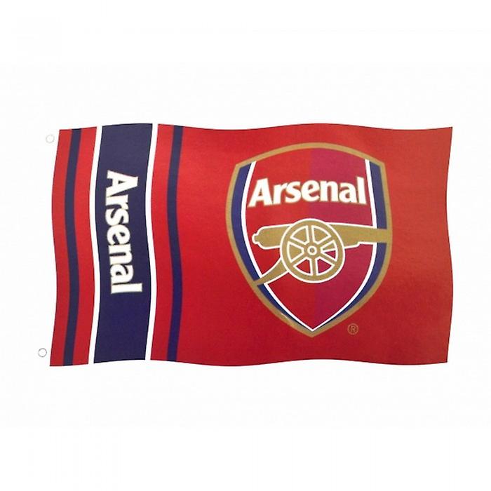 Arsenal FC Wordmark Stripes Flag