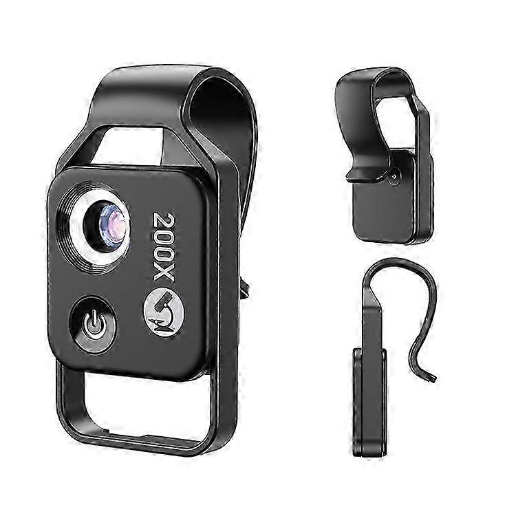 APEXEL APL-MS002CWH 200X HD Macro Objectif avec lumière LED pour la microscopie de téléphone portable