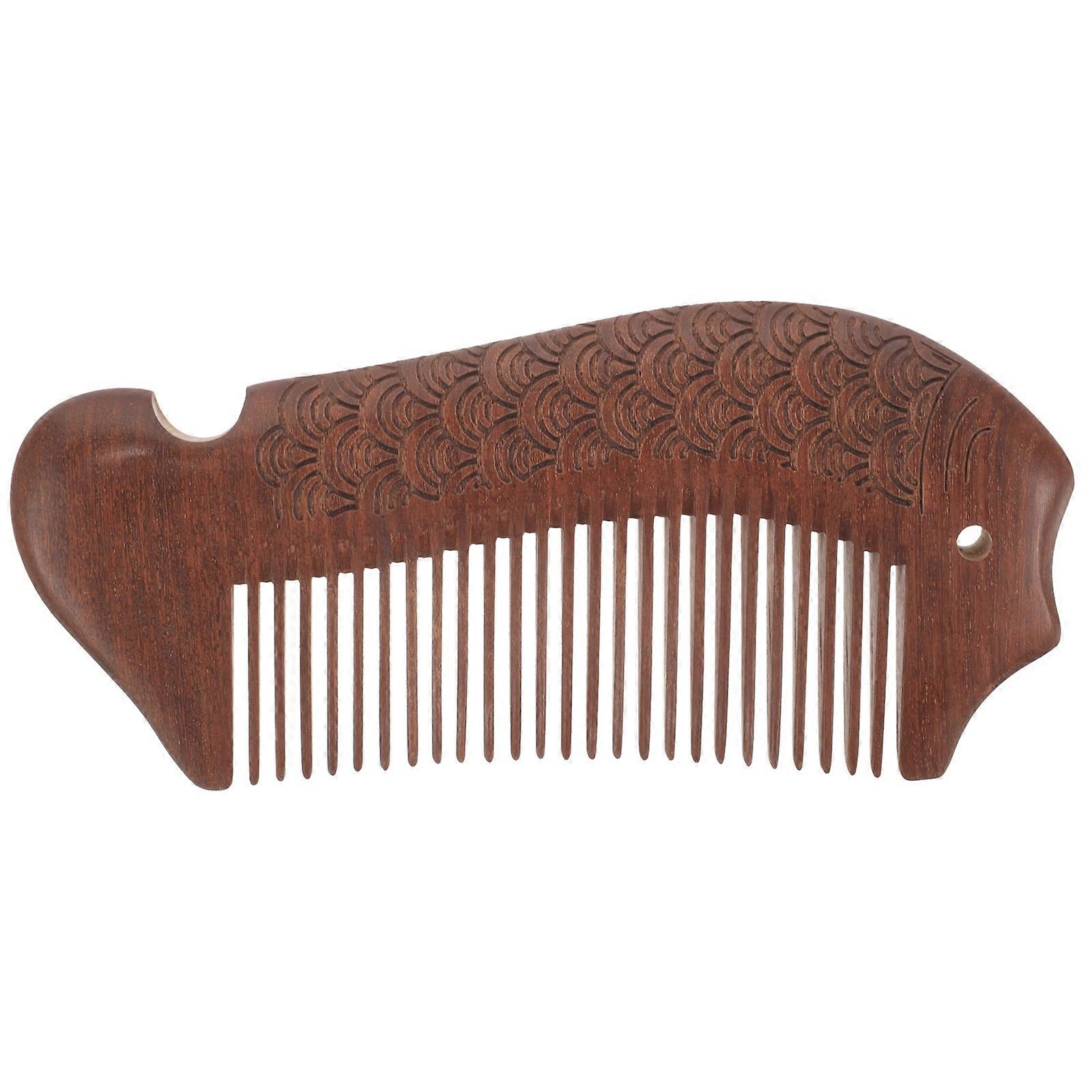 Travel Combs Wooden Small Comb Simple Design Brown Color Anti-Static Massage Comb 1Pcs