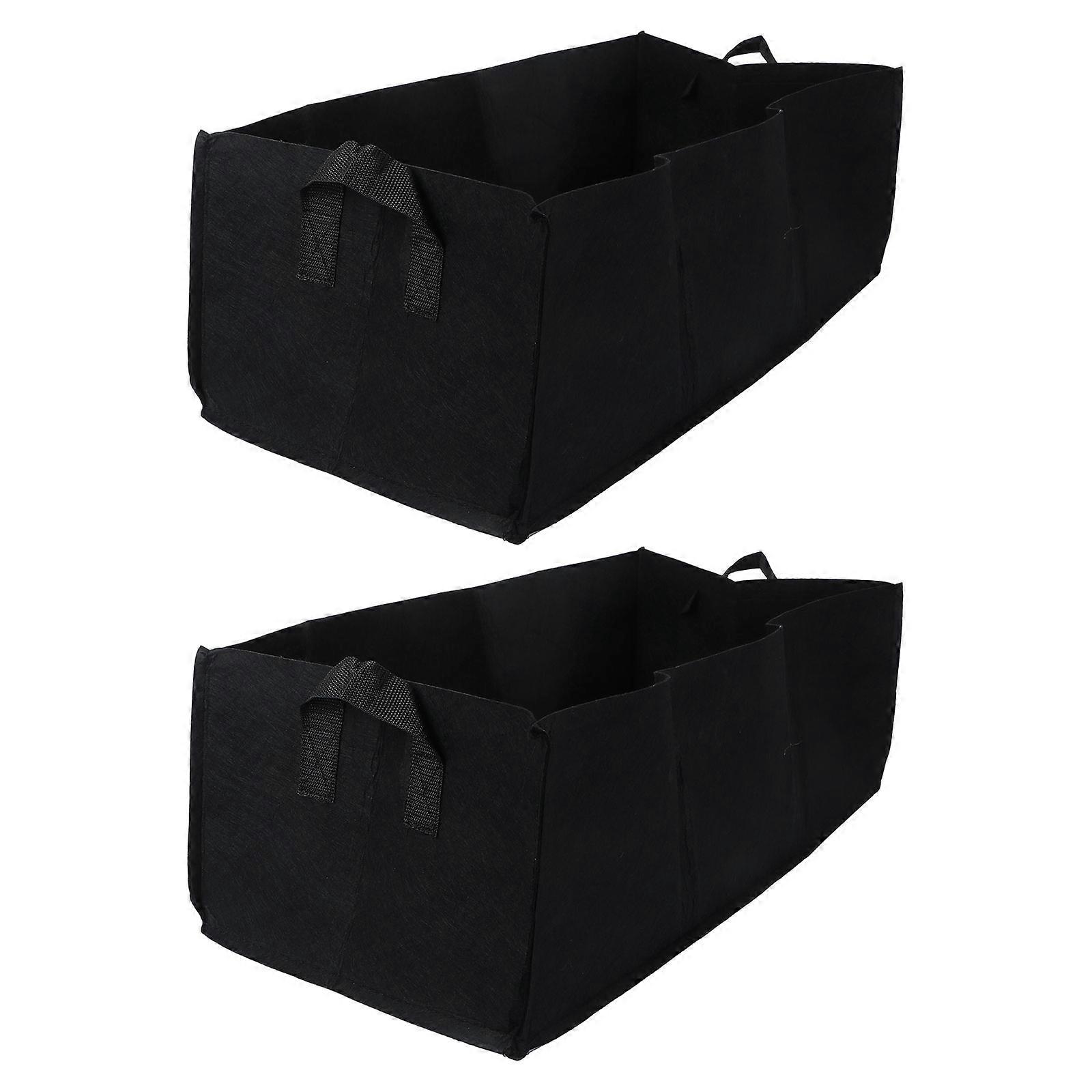 2pcs Medium Square Growth Bag, Root Control Planting Bag for Strawberries, Vegetables, Flowers, Nursery Tool, Elegant Black