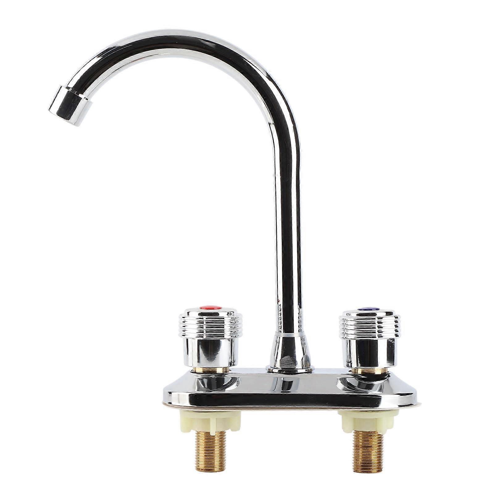 Bathroom Faucet with 2 Handles, Water-Saving Centerset Design for Sinks, Bathtubs, and Kitchens in Chrome Finish