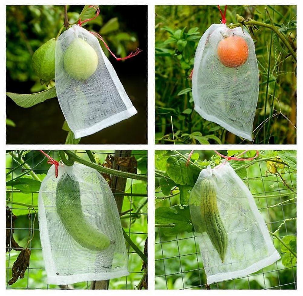 Pack of 10 Fruit Protective Bags 40x60cm with Drawstring Breathable Mesh