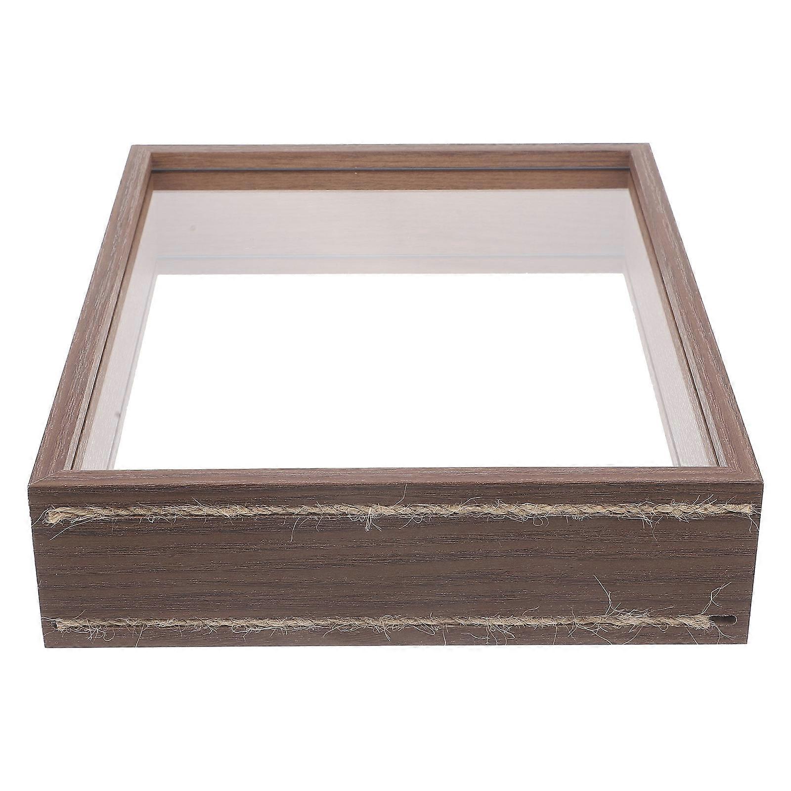 Specimen Photo Frame Wood Picture Frame Home Decoration Dried Flower Frame Box Rectangular Coffee 1Pcs