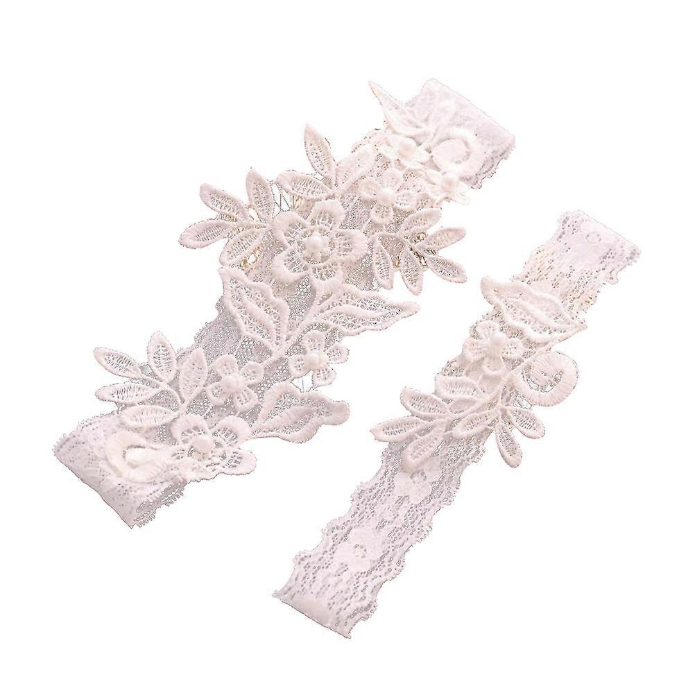 Wedding Garter Accessories Comfortable Adjustable White 1Pair