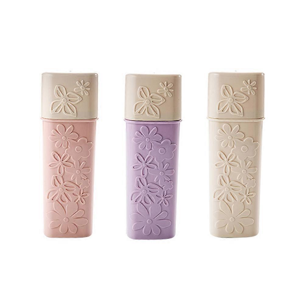 Travel Toothbrush Holders Plastic Toothbrush Case Portable Tooth Brush Case For Travel Home Use Beige Color 3Set