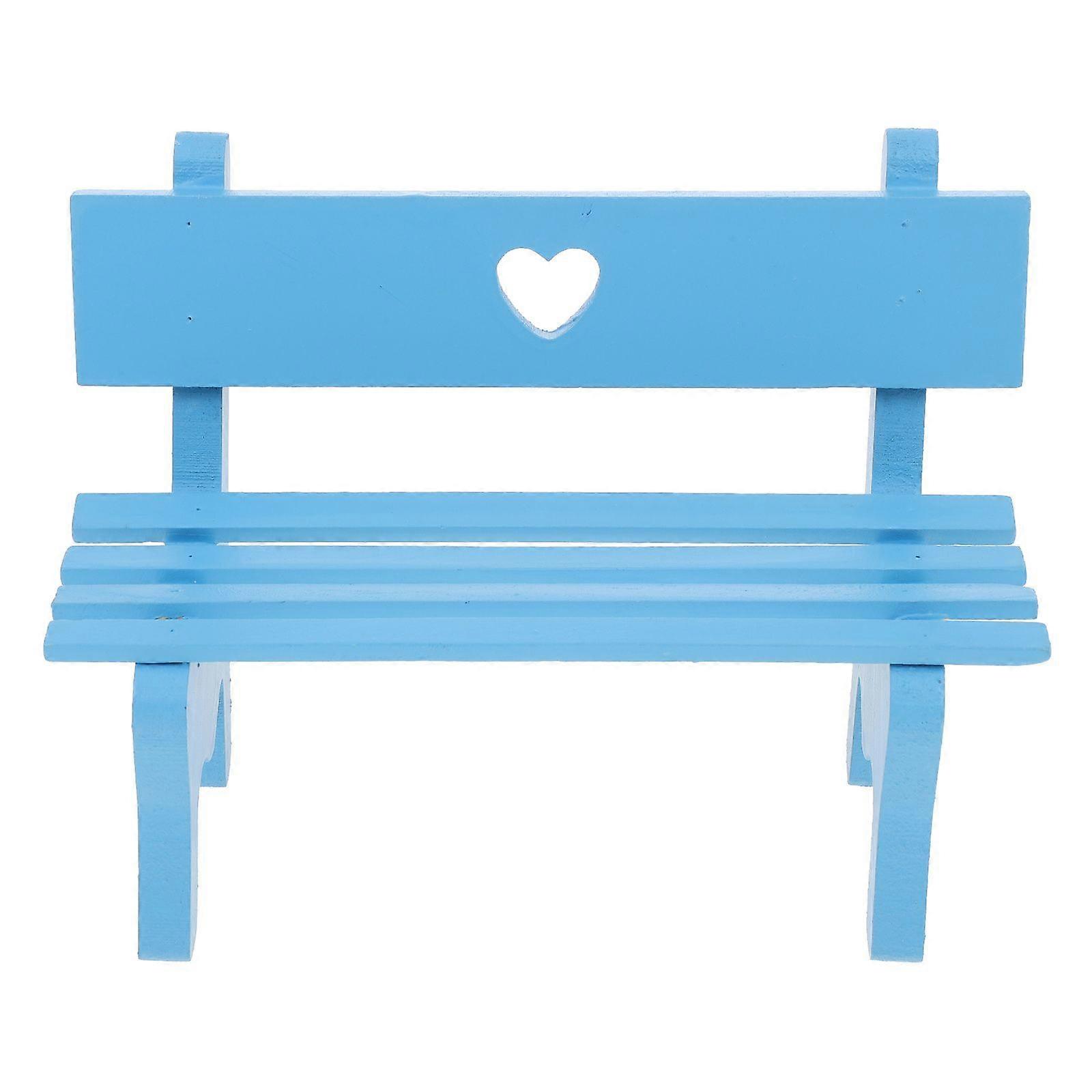 Mini Wooden Decoration Chair Shooting Prop Peach Heart Design Simulation Bench