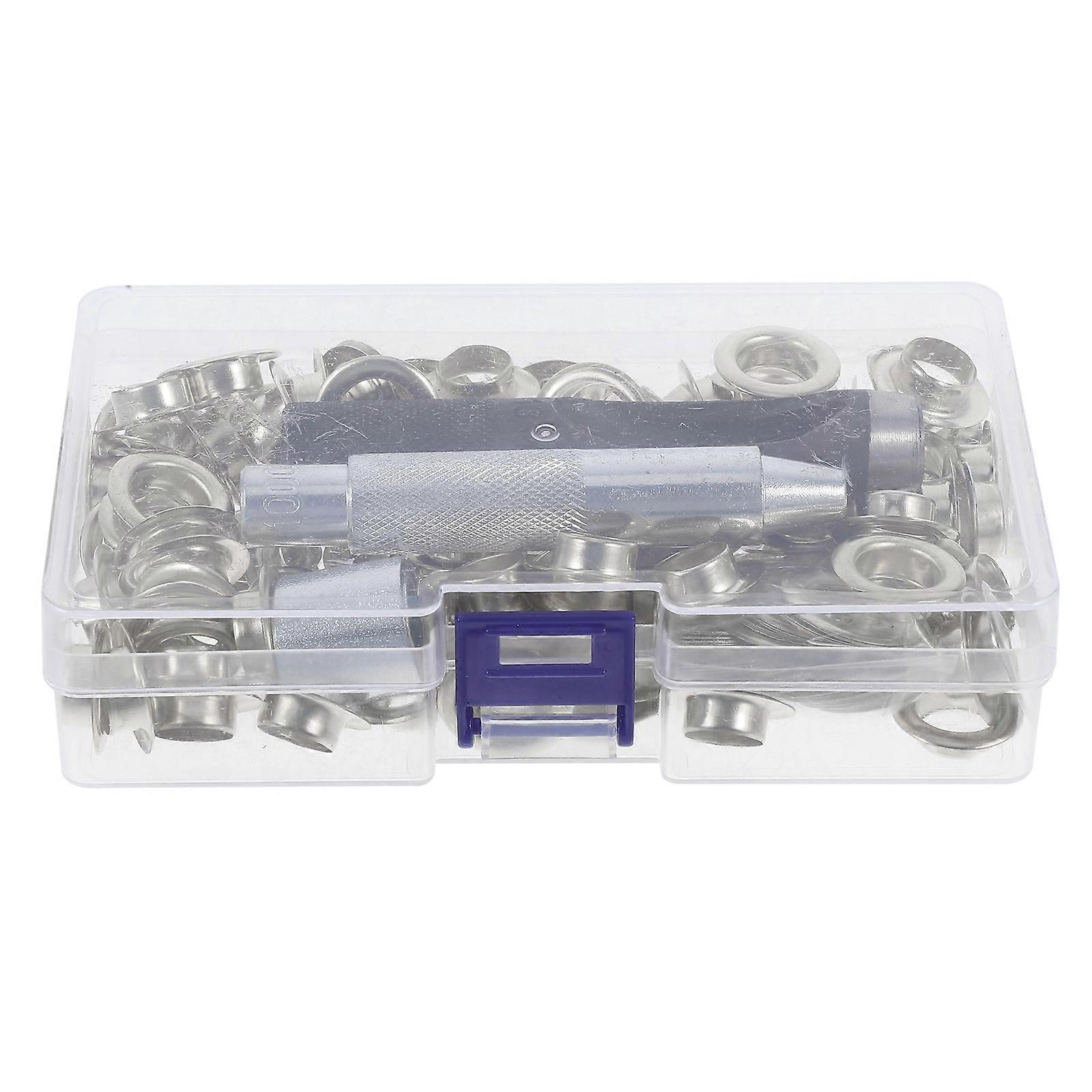 Ring Hole Eyelet Punch Tool Kit for Secure Eyelet Fixing 100Sets Silver