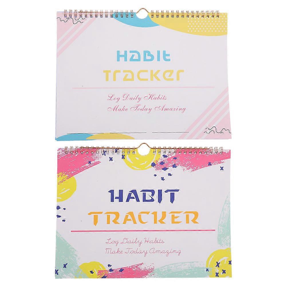 Goal Tracker Planner Undated Habit Tracking Daily Organization For Professionals Office Use 28.50X21.50X1.00CM Elegant Design 2Pcs