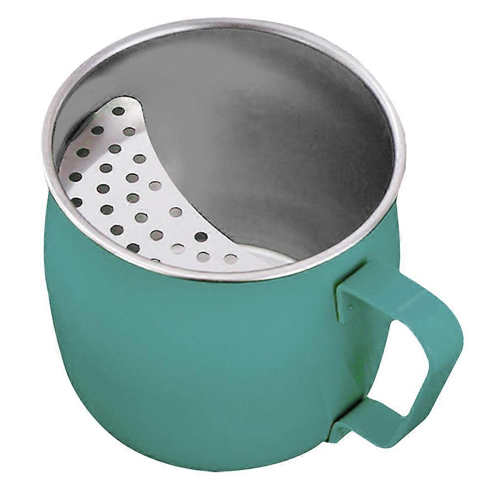 Heat Resistant Tea Filtering Cup Stainless Steel For Home Use Green 12.5X8.5X8.3CM Large Capacity 1Pack
