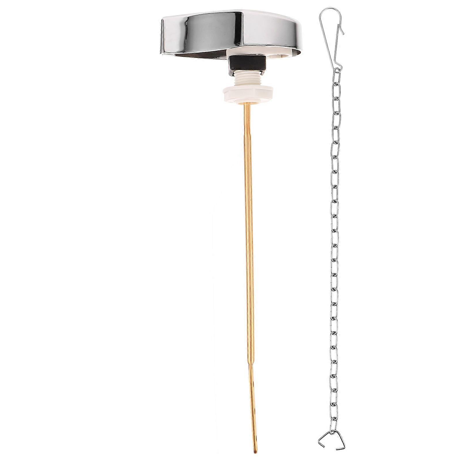 Toilet Handle Lever Replacement Toilet Part Toilet Supply Straight Rod Side Mounted Silver 26.00X8.00X4.00CM Flush Lever 1Pack