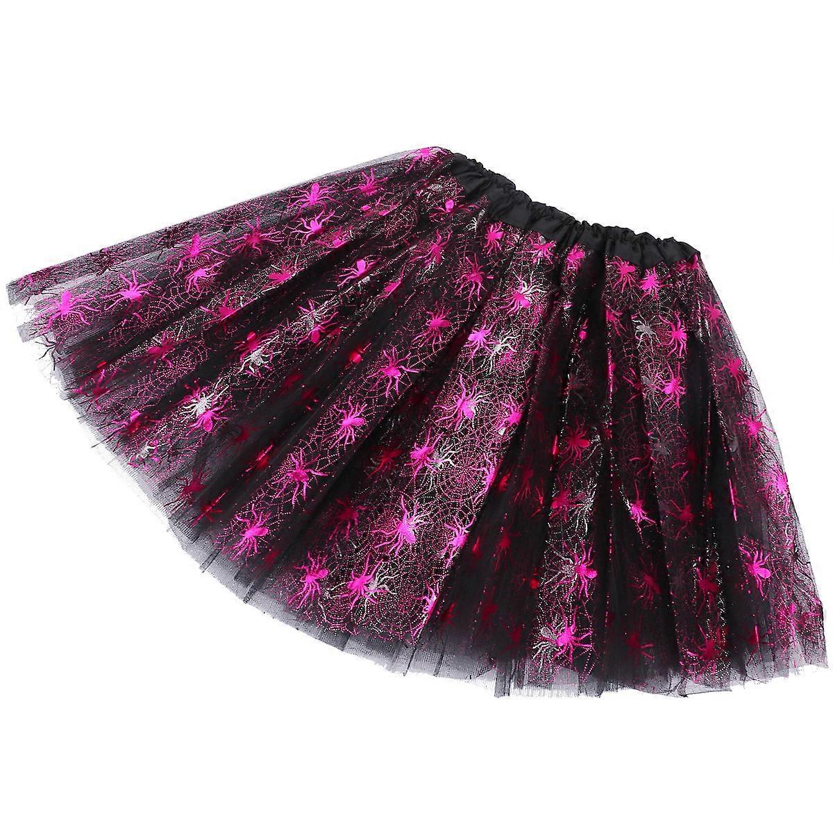 Adult Halloween Costume Tutu Skirt Fuchsia Three Layer Tulle Stage Performance 1Pack