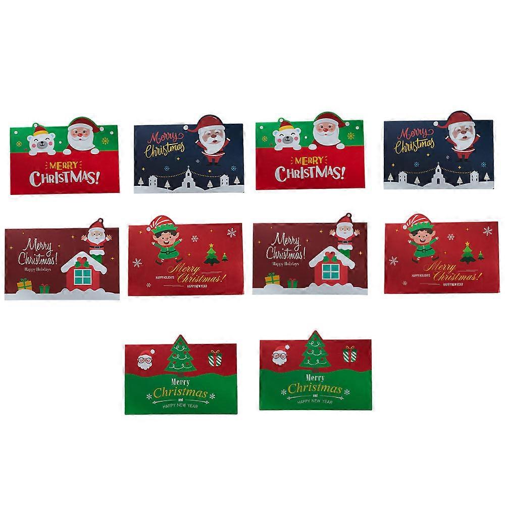 Holiday Blessing Cards Christmas Wishes Expression Rectangular Festive Design 14X10CM 10Sets
