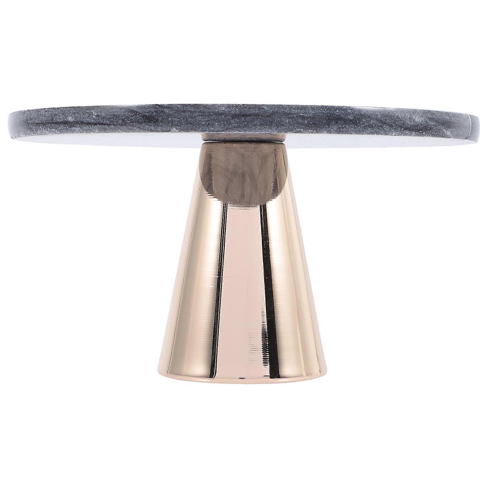 Black Marble Round Cupcake Serving Tray with Gold Metal Base   Multi Use Dessert, Cake, and Snack Display Stand for Parties, Weddings, and Kitchen