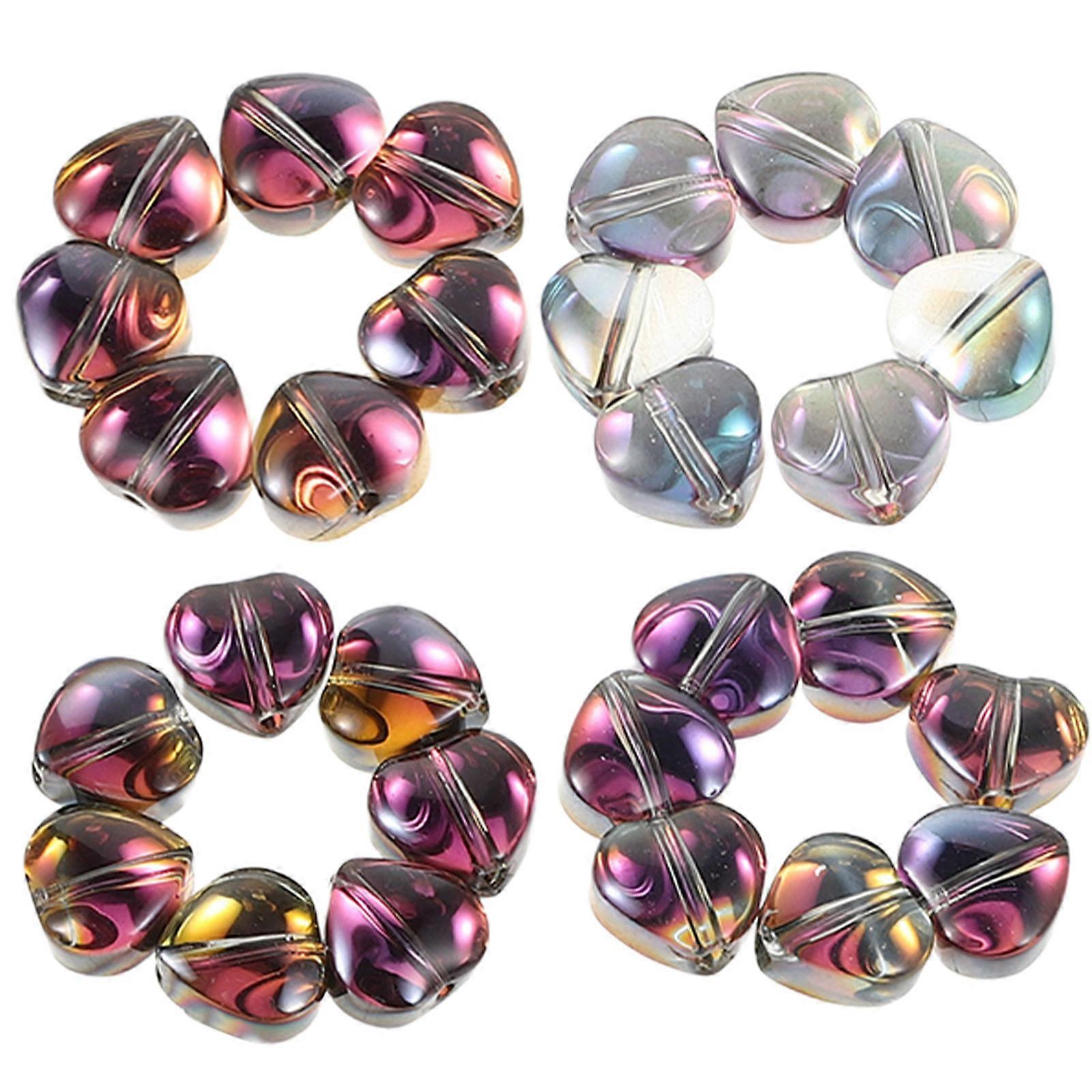 Gradient Heart Glass Beads 80pcs Jewelry Making Kit for DIY Bracelets, Necklaces & Crafting Perfect for Valentine's Day Creations