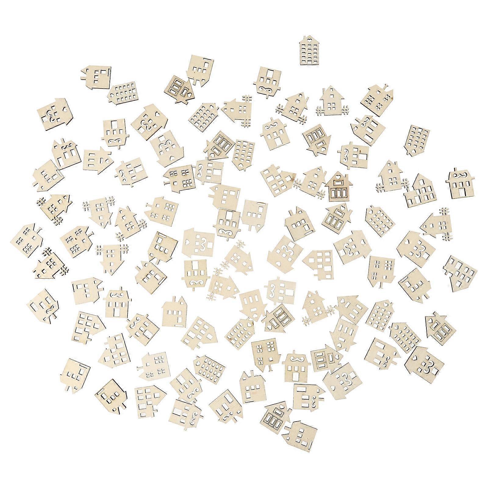 100pcs DIY Wood Slices for Unpainted Graffiti Craft Safe & Durable Wooden Shapes for Creative Play, Decoration, and Art Projects
