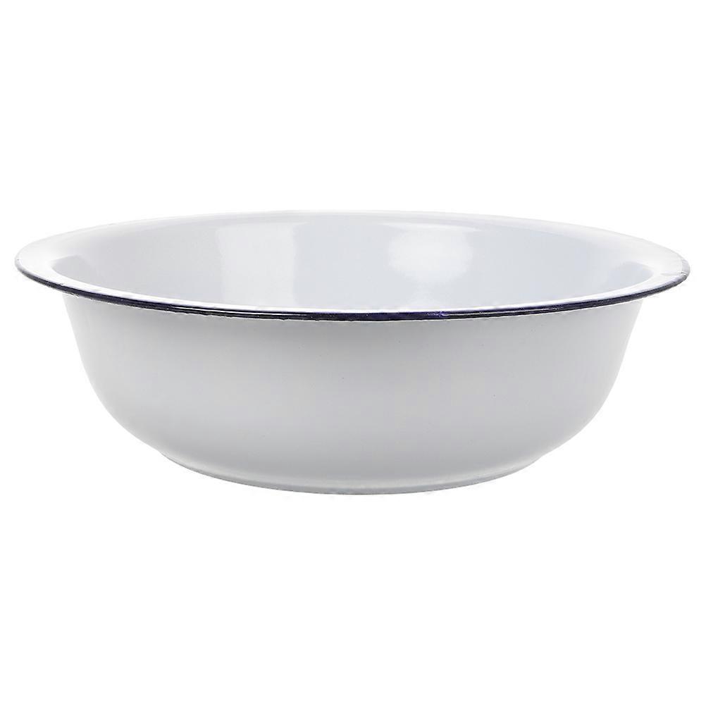 Retro Enamel Basin For Kitchen Tasks Home Decor White Color 36.00X36.00X11.00CM 1Pcs