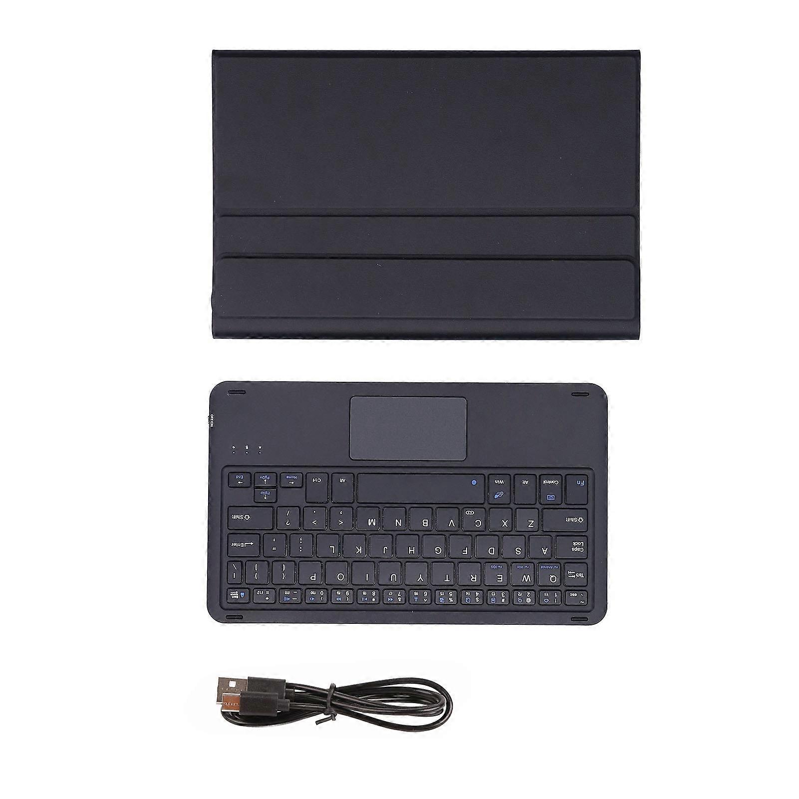 Tastiera wireless staccabile e resistente con rivestimento in pelle sintetica, nera