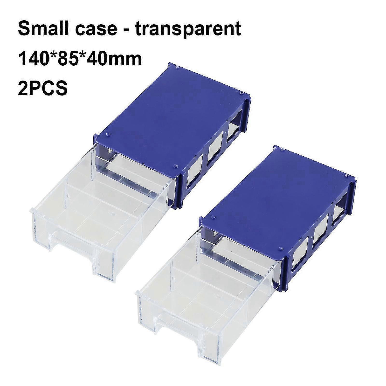 1pc Blue/Transparent Stackable Plastic Storage Box 140x85x40mm for Hardware Tools QEF-2PCS
