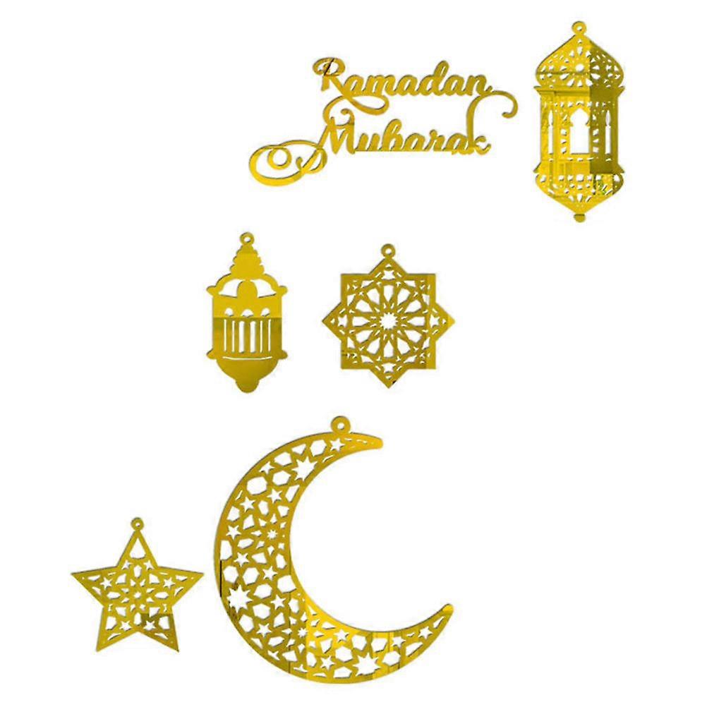 Eid Mubarak Bunting Islamic Decorations For Home Creative Pattern Pendant Ornaments 1Set