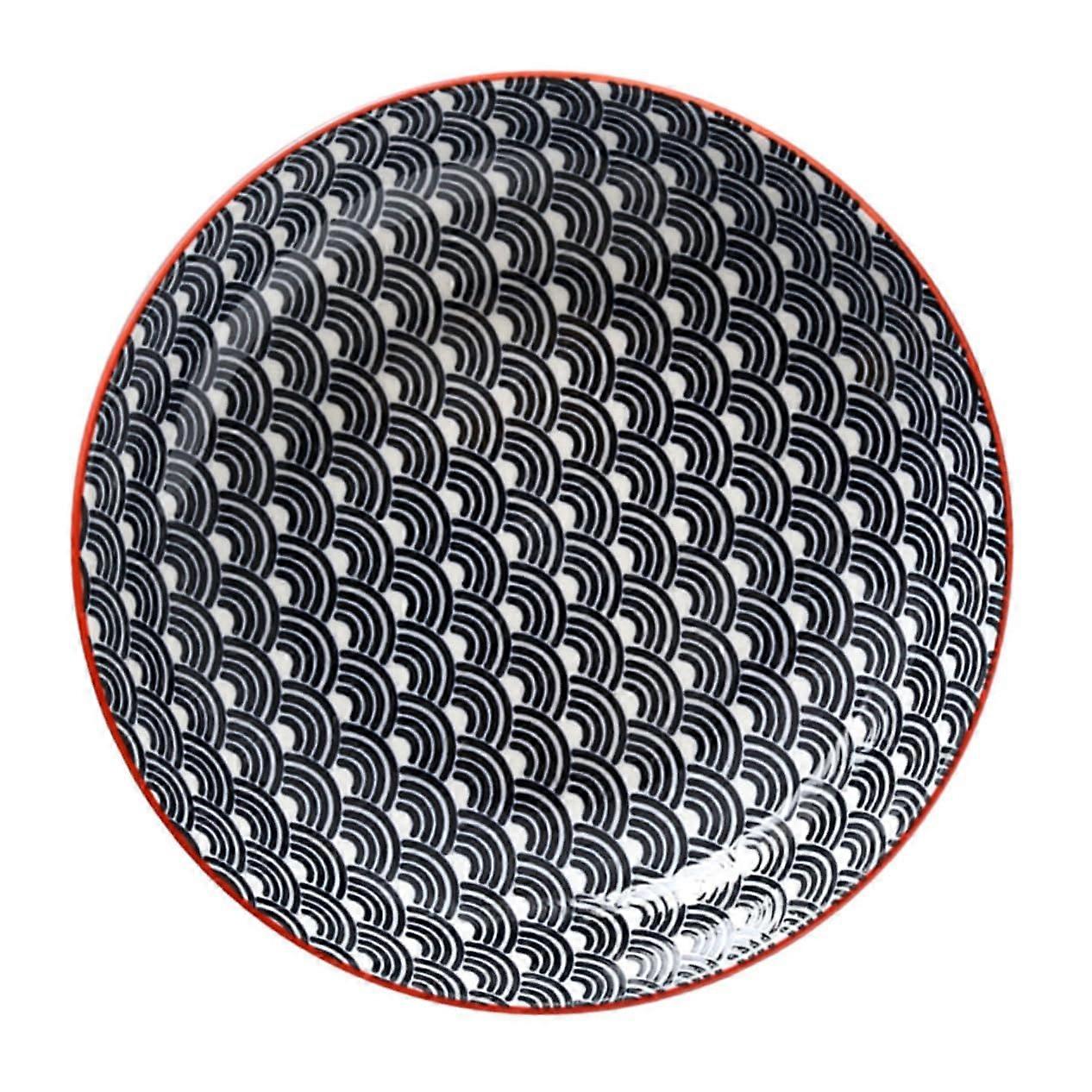 Ceramic Salad Plate 8 Inch Round Serving Dish for Fruit Dessert Appetizer Dining