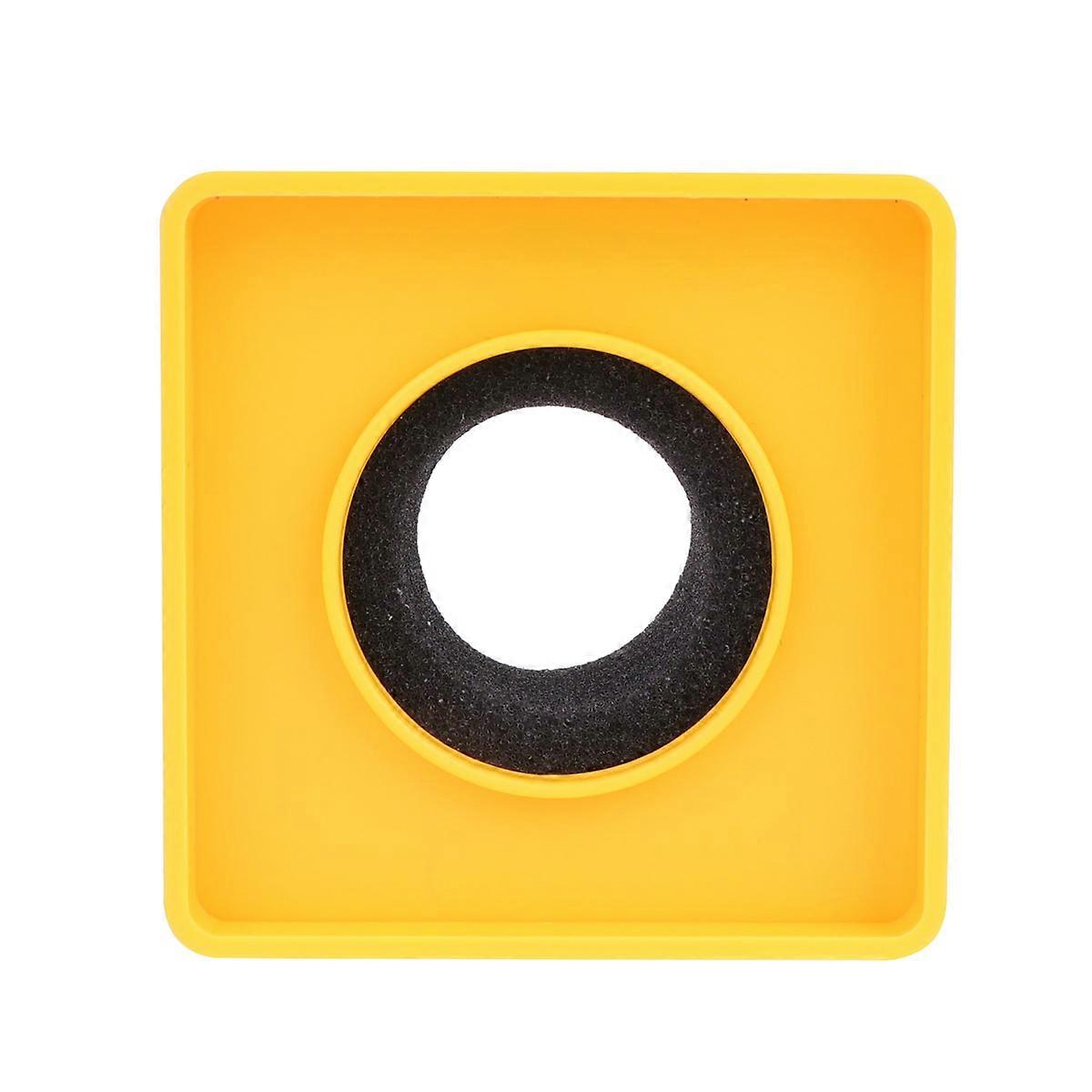 Interview Microphone Flags Professional Interview Logo Stand Microphone Protector for Reporters Square Yellow 6.9x6.9x5.2cm Mic Protection 1Pack