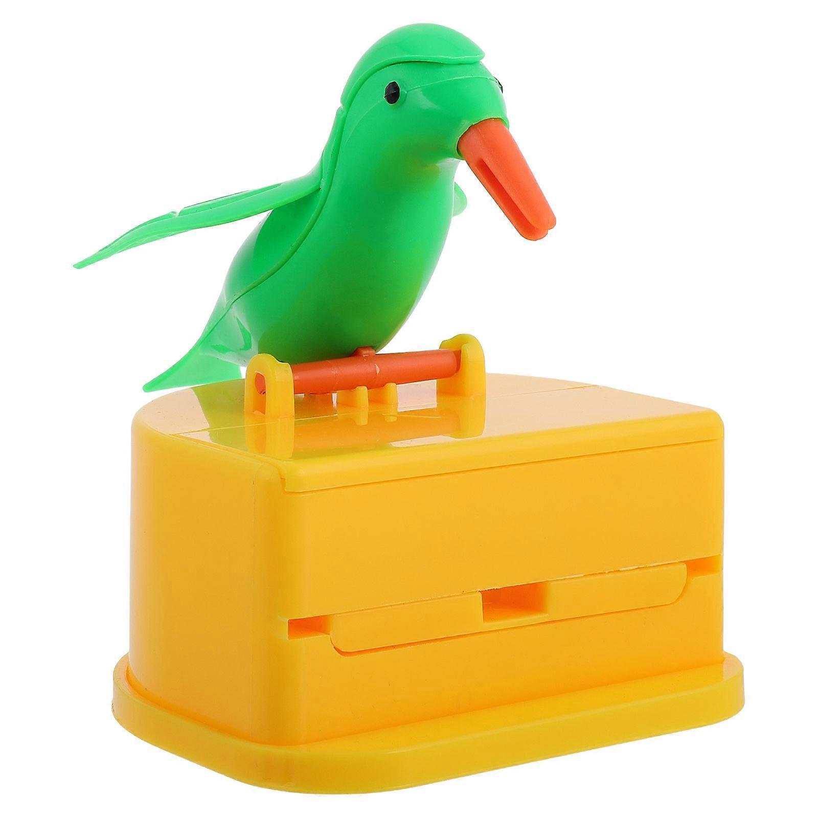 Toothpick Box Bird-Shaped Automatic Dispensing For Restaurant Use Green Color Efficient Cleaning 1Pack