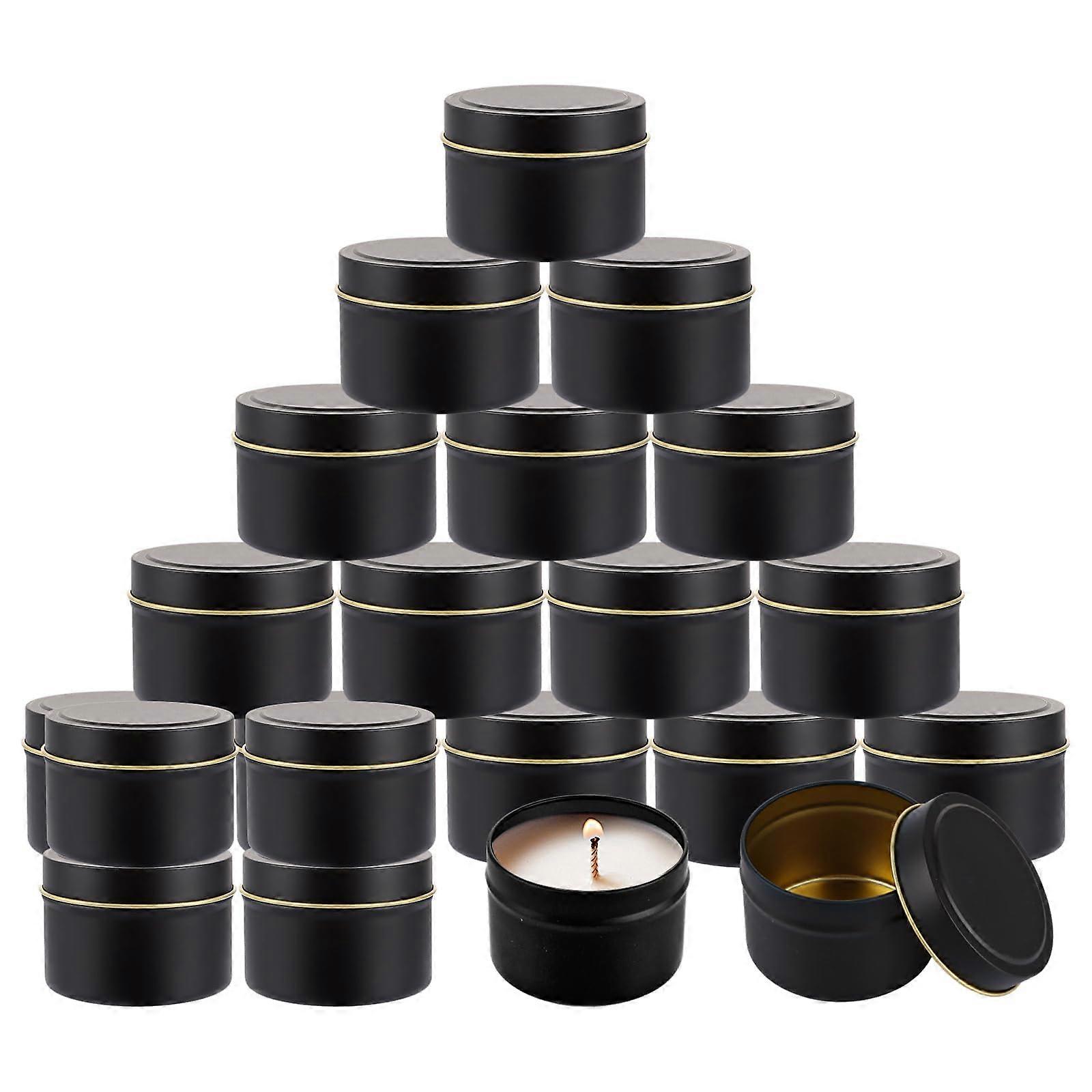 Set of 24 Candle Tins 120ml Metal Containers with Screw Lid 65x45mm Round Candle Jars for DIY Candle Making