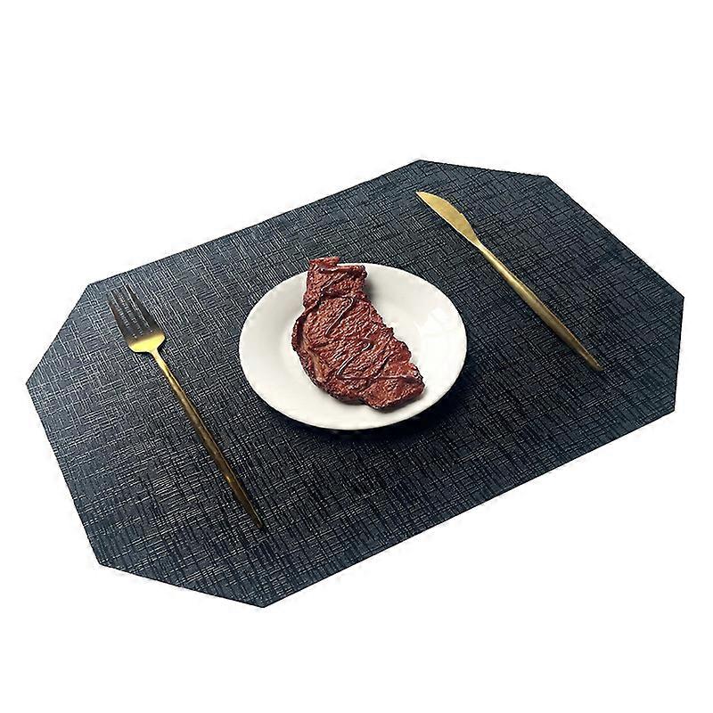 Ensemble de 6 sets de table octogonaux noirs et or