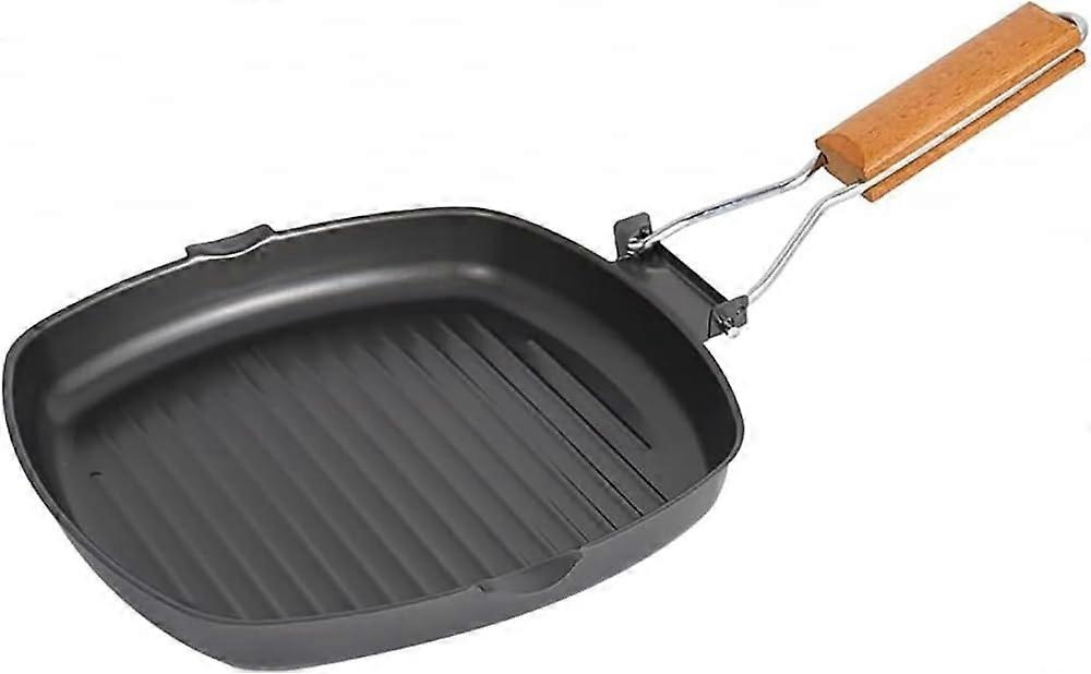 Nonstick baking pan, frying pan for outdoor use, Cast iron grill pan, Deep steak pan, Foldable camping stove Ref: 9918