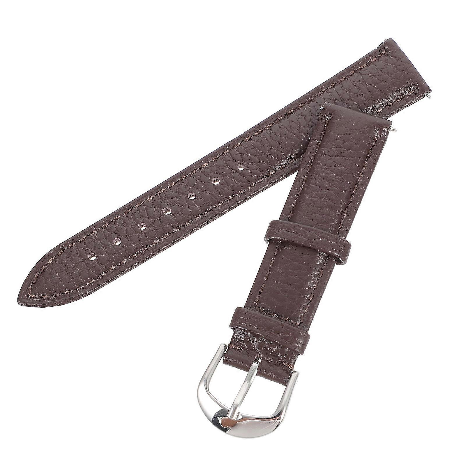 Brown Cowhide Quick Release Watch Band with Retro Design and Adjustable Size for Men and Women 2.5 Inch