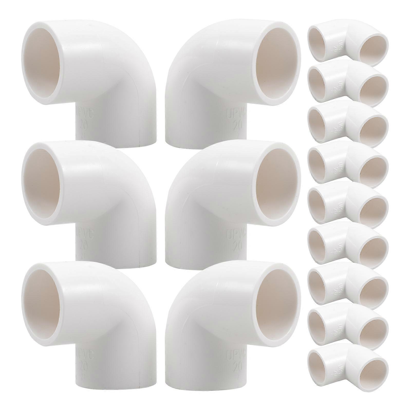 Water Pipe Connection Elbow Fittings 90 Degree Elbow Hose Connectors Space-saving Installation for Home Renovation PVC 20Pcs