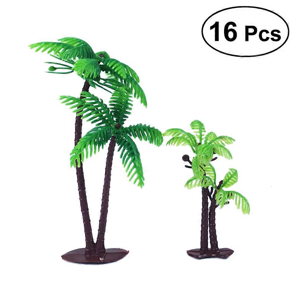 Mini Palm Tree For Cake Coconut Tree Accessory Garden Party Decoration 14cm Large Green 16Pcs