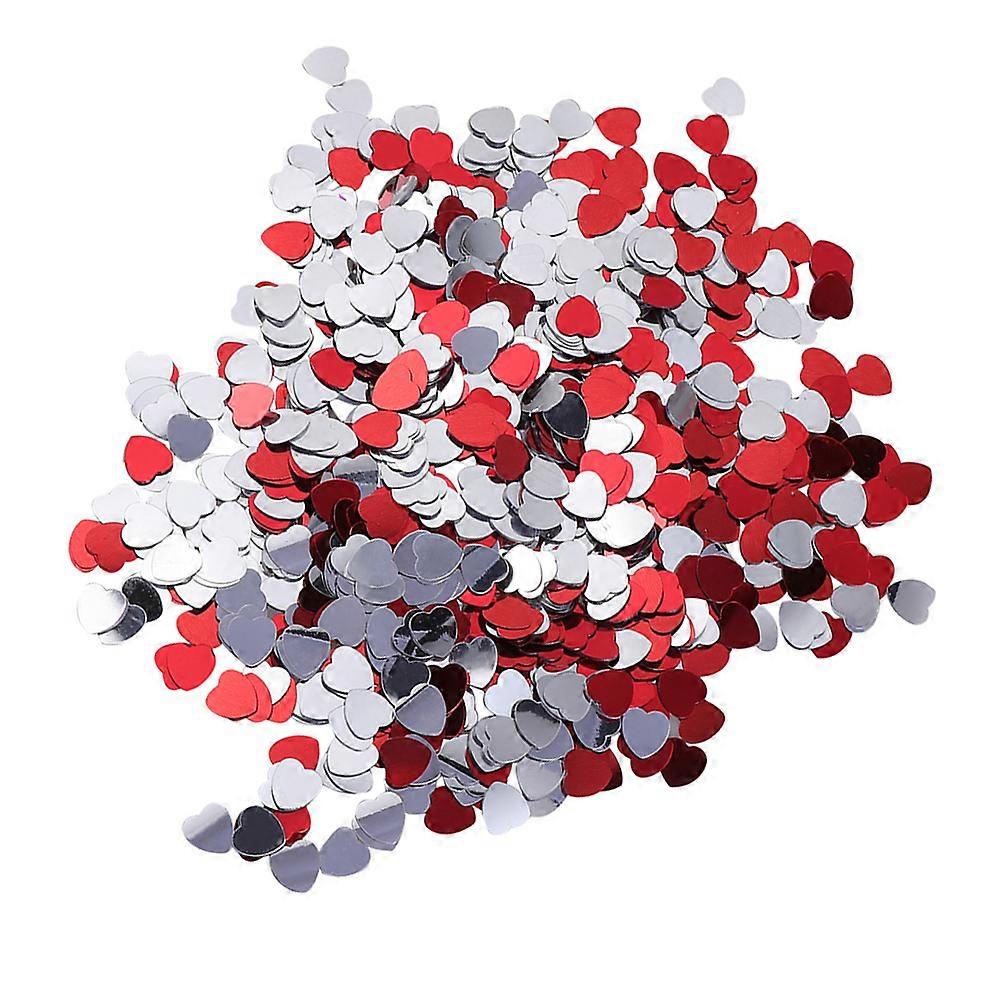 Confetti Paper Heart Shaped For Valentine's Day Wedding Organizers Silver Red 2Packs