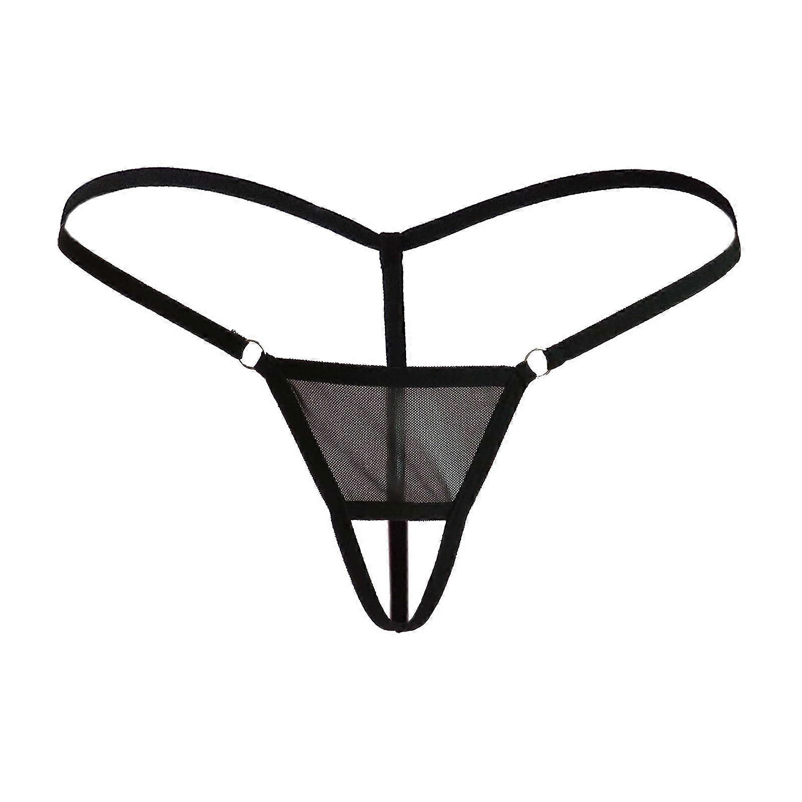 Herren-Strings Schwarz - Sexy Jockstrap Unterhosen für Männer, Einheitsgröße, Lederlook, Freizeitshorts, Reizwäsche