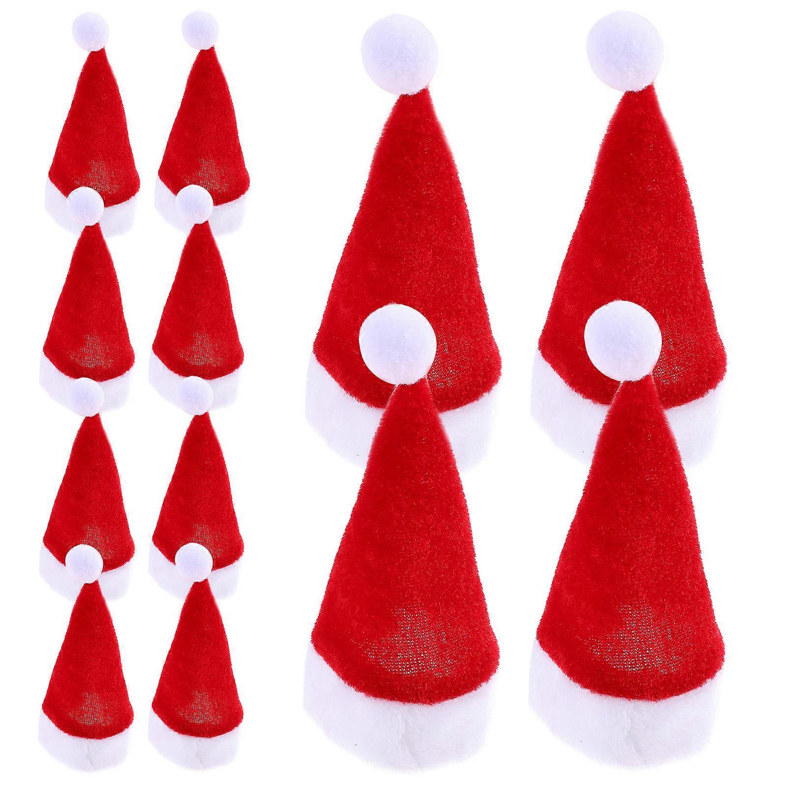 Mini Imitation Hats Tiny Craft Hat Christmas Table Decor Red 11X7CM 12Pack