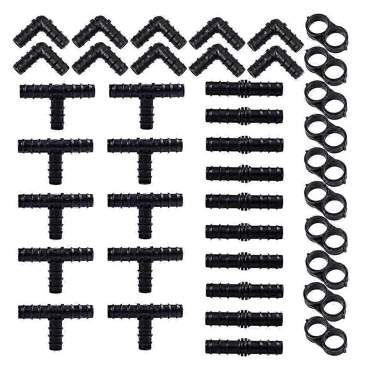 Drip Irrigation Accessories Kit with Barb Connectors for Garden Watering System 40PCS