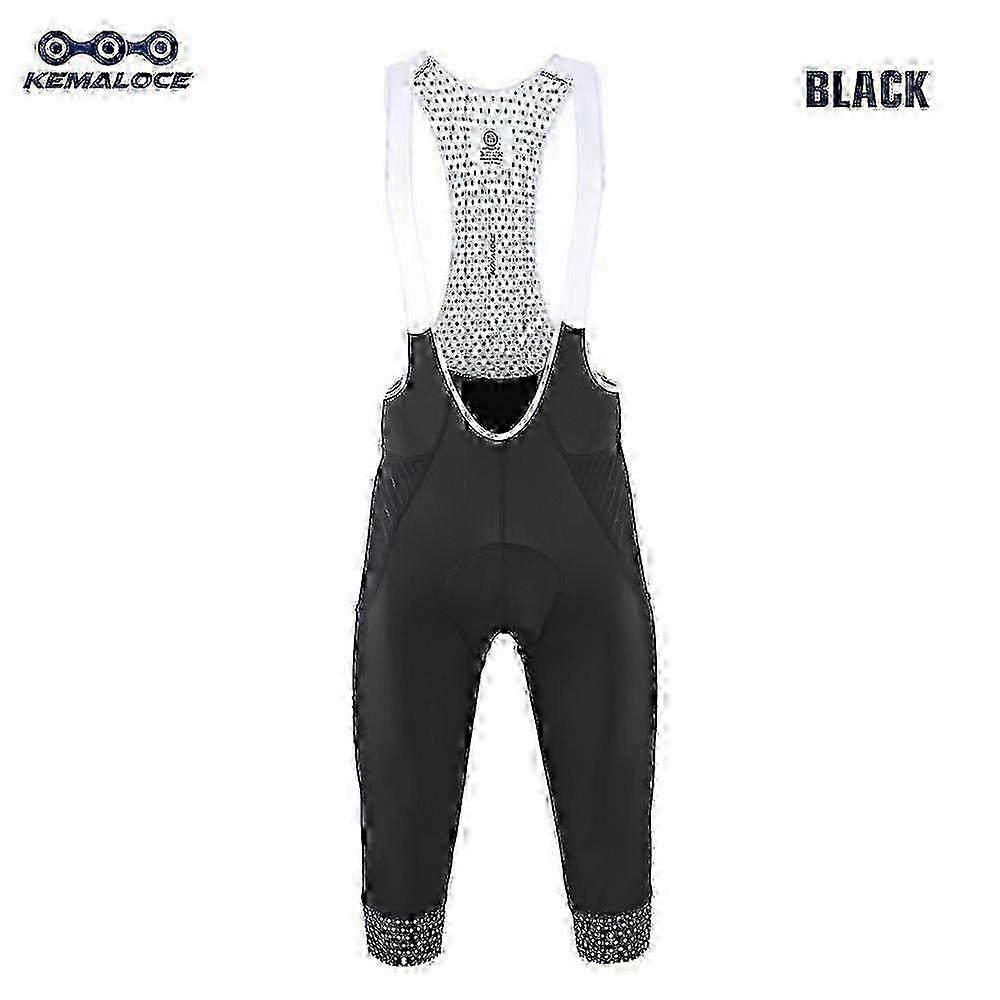 Short de cyclisme 3/4 pour homme en bleu/noir/gris avec coussin en gel 5D pour la conduite en VTT, à séchage rapide