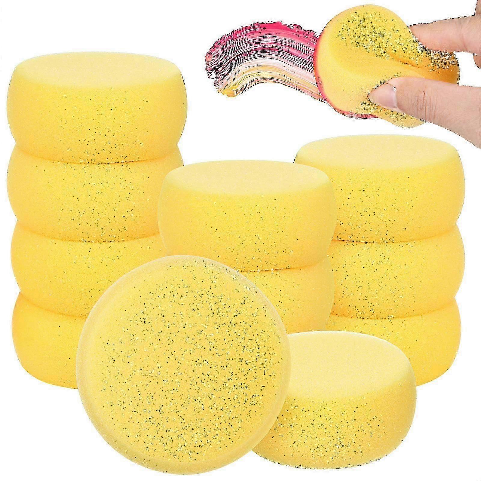 12 Pcs Cleaning Painting Sponges Small Round Yellow Sponges for Walls