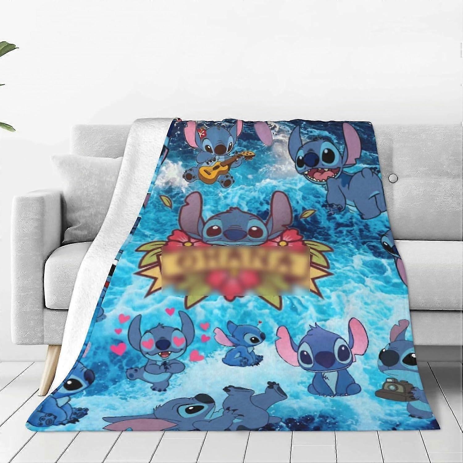 Super Soft Light Throw Blanket with Anime Print for Couch, Bed, Office, and Air Conditioning 