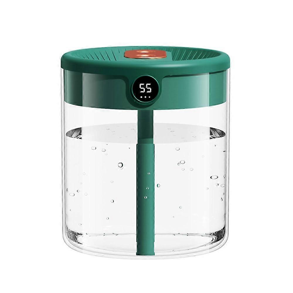 2L USB Humidifier with Dual Nozzles, UltraQuiet Humidifier with Humidity Display and Night Light for Home, Bedroom, Office, Travel Dark Green
