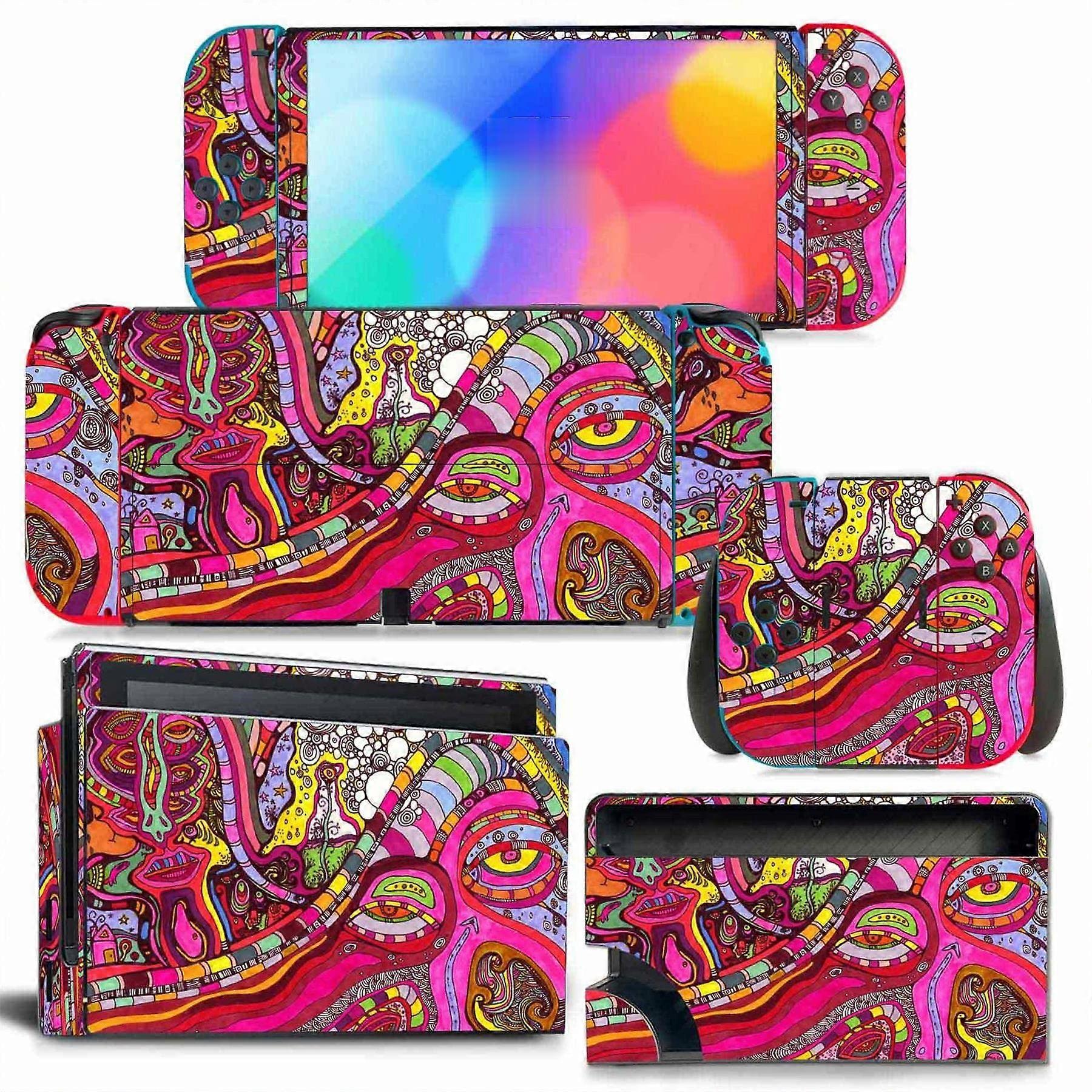 Switch OLED Skin Full Wrap Vinyl Sticker For Nintendo Switch OLED Console Joy-Con Dock Cover NS OLED Compatible