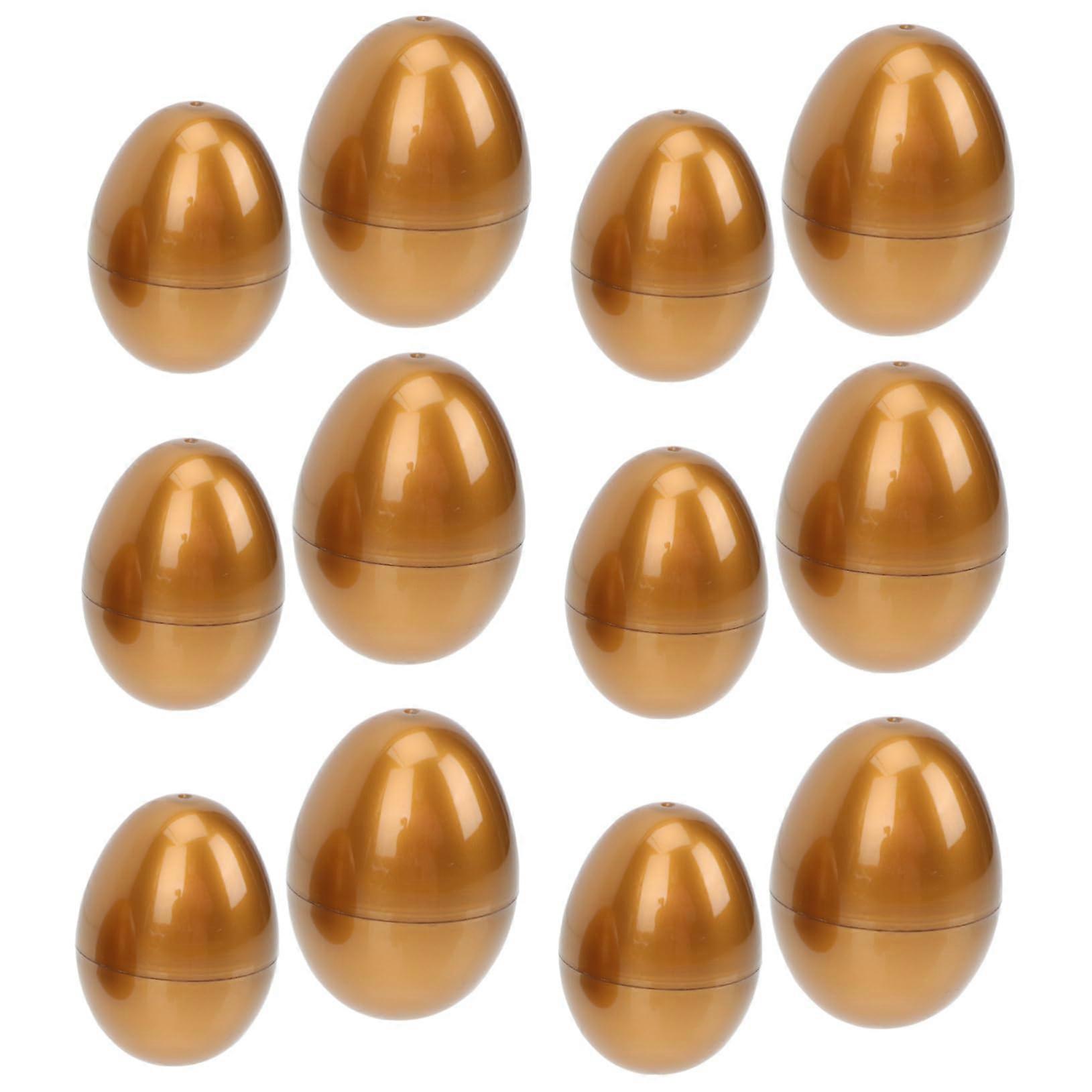 Gacha Golden Egg Cups 12-Pack Fillable Polystyrene Egg Holders for Easter Chocolate Surprise Eggs Decorations