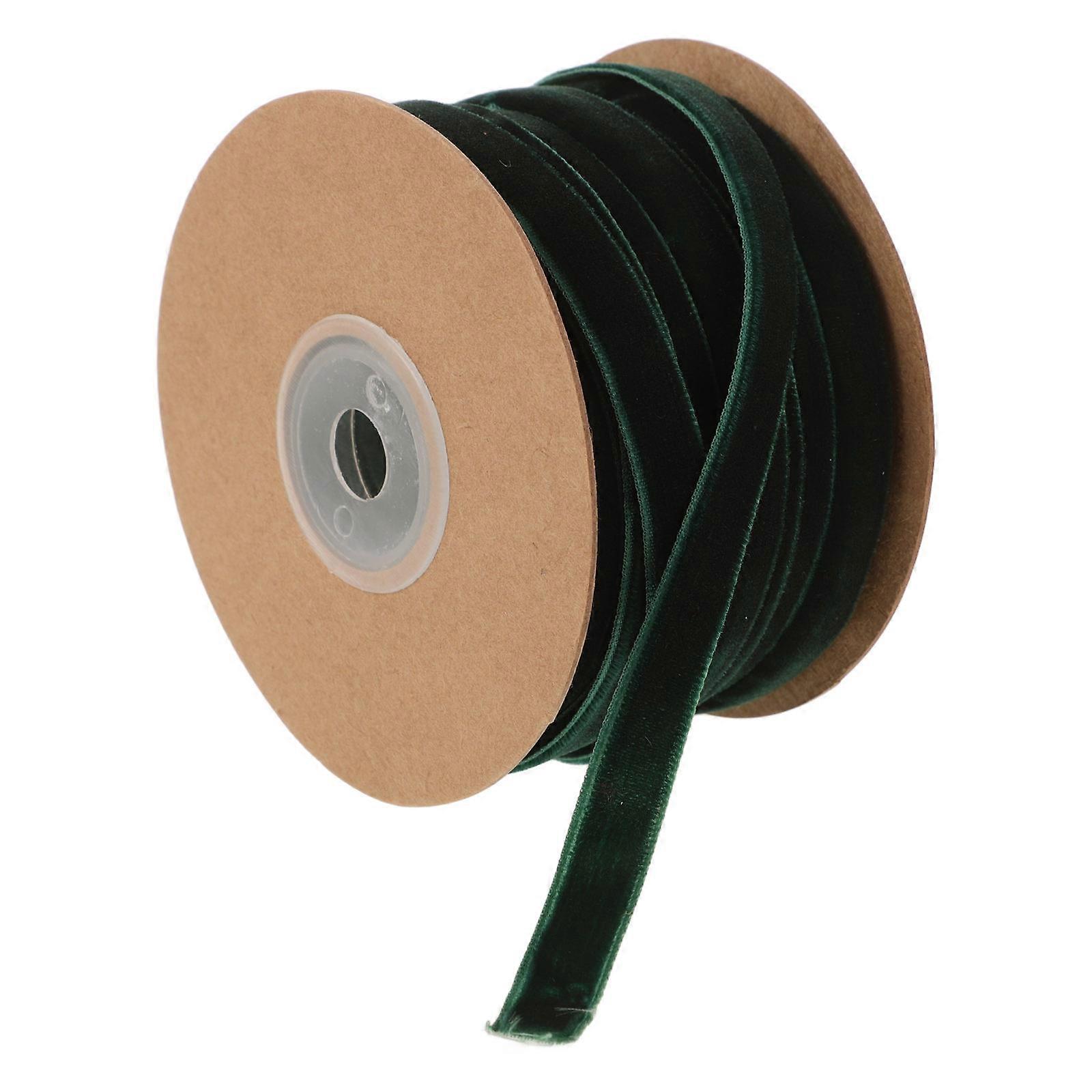 Multi-Function Velvet Ribbon for Gift Decor 1 Roll Dark Green