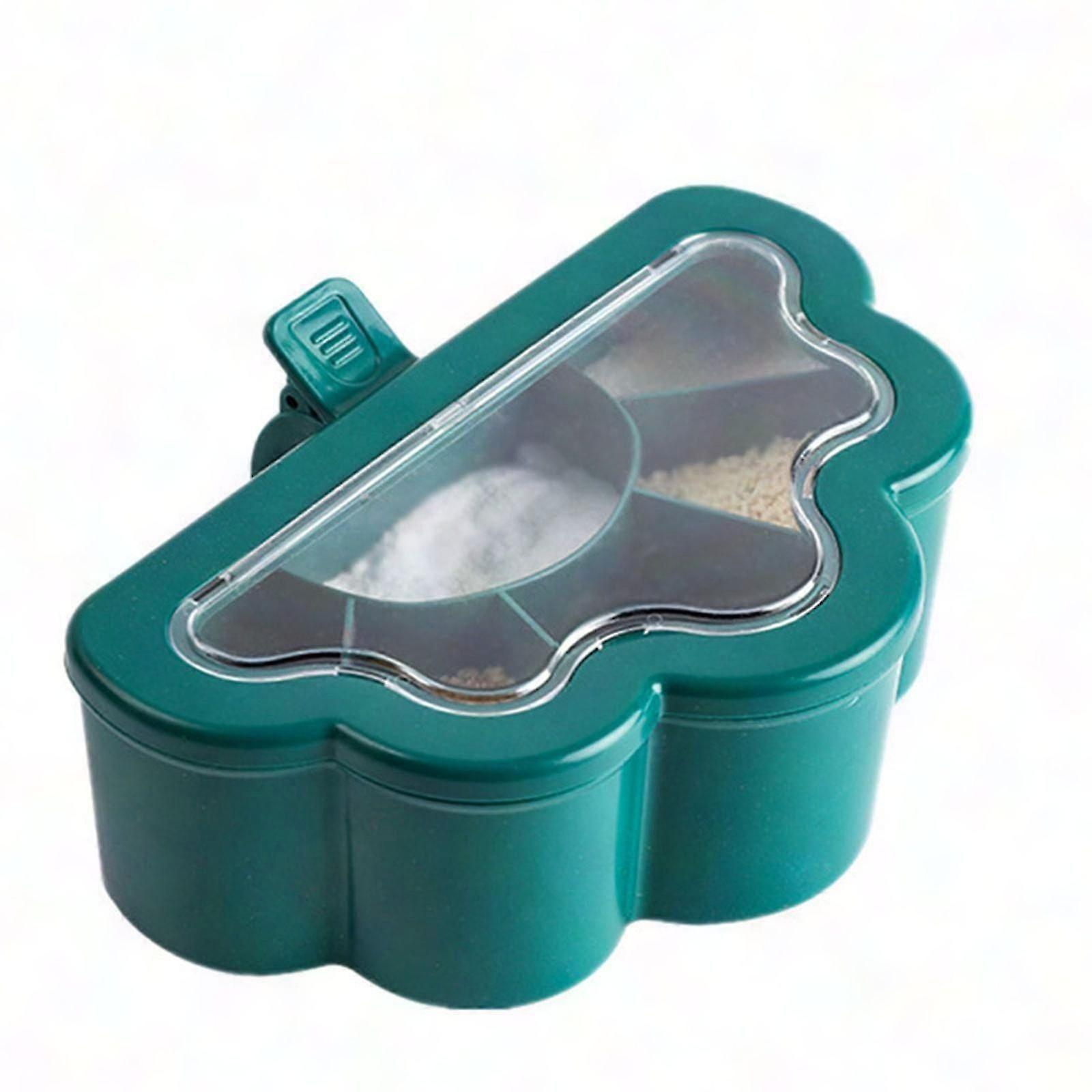 6-Grid Spice Jar Set With Clear Lid And Handle